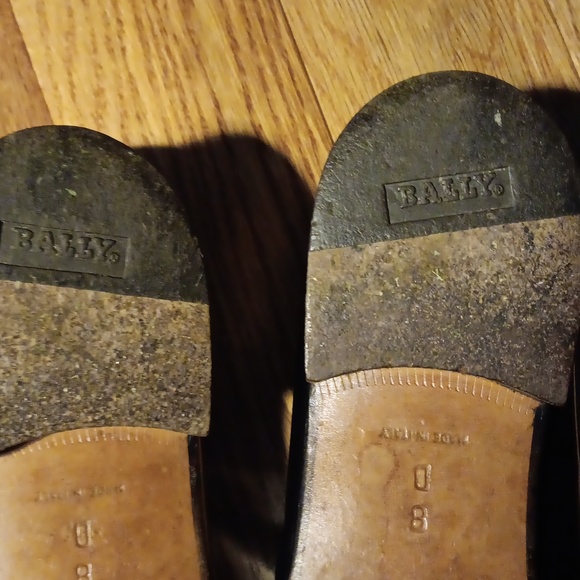 BALLy  SLIP ON LOAFERS   DRESS SHOES  WITH TASSELS  BLACK LEATHER  SIZE 8 - Picture 8 of 14